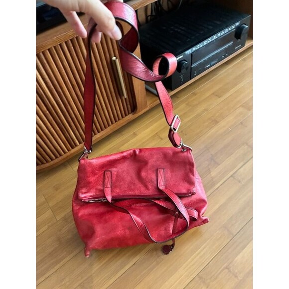Rabeanco Red Leather Shoulder or Tote Bag - Picture 3 of 6